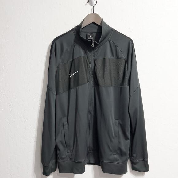 Nike Other - Nike Jacket Mens XL Full Zip Soccer Logo Grey Black Warm Up Track Active